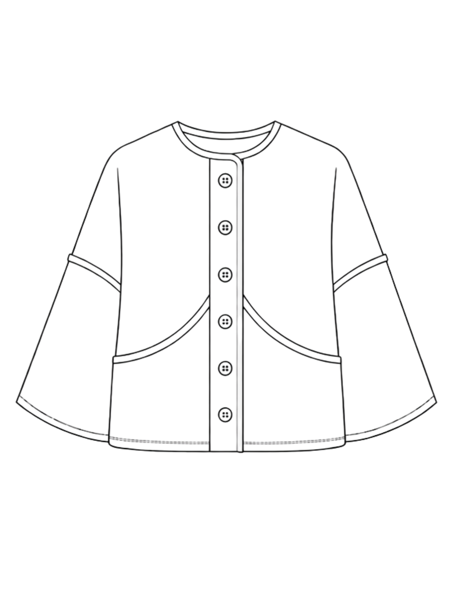 Line drawing of a Jacket with buttons