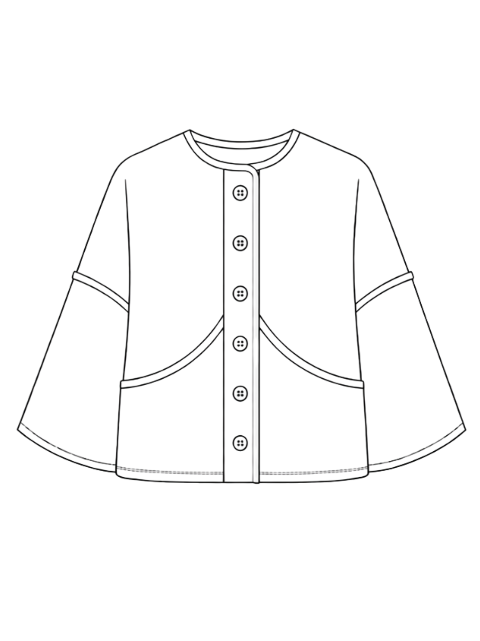 Line drawing of a Jacket with buttons