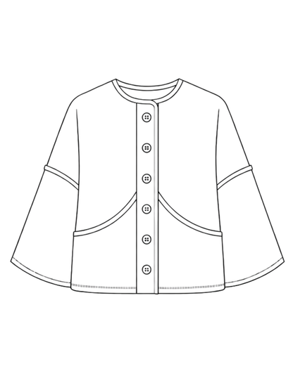 Line drawing of a Jacket with buttons