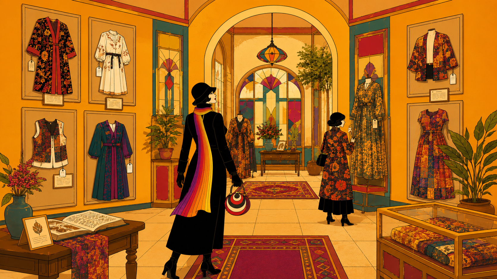 two women in a yellow clothes gallery